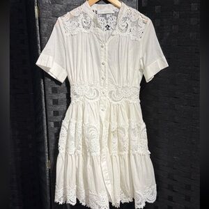Zimmermann
POP LACE TRIMMED MINI DRESS
